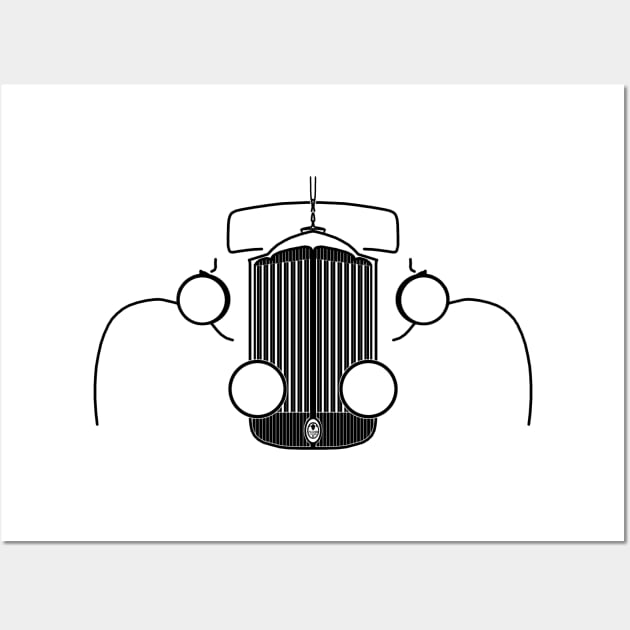 Packard Super Eight 1930s-1940s American classic car black outline graphic Wall Art by soitwouldseem